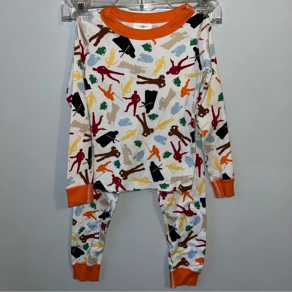 Hanna Andersson Star Wars Orange-Trim White Pajama Set